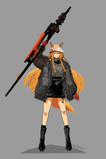 0011 Tempest skin Ceobe, holding her weapon in the air