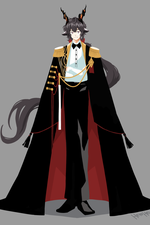 Bloodline of Combat skin Ebenholz, standing, arms crossed
